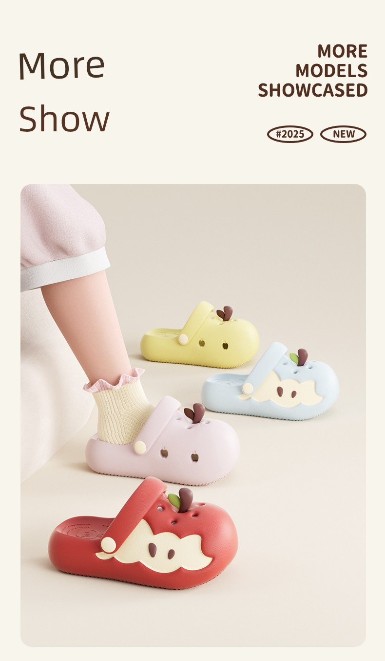 Chedoir Apple Kidsren's Clogs for Boys and Girls Summer 2026 New Style Non-Slip Kidsren's Toe-Toe Slippers for Outdoor Wear — 8