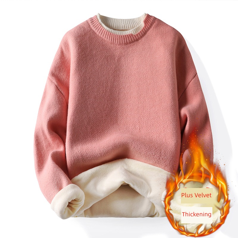 Plush Korean version trend Round neck easy keep warm sweater