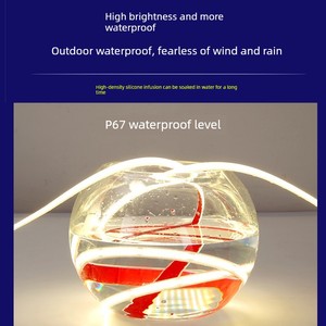 Super Bright Self-Adhesive Cob Silicone Light Strip 24V Low Voltage Flexible Led Soft Wire Light Strip for Trucks, Outdo