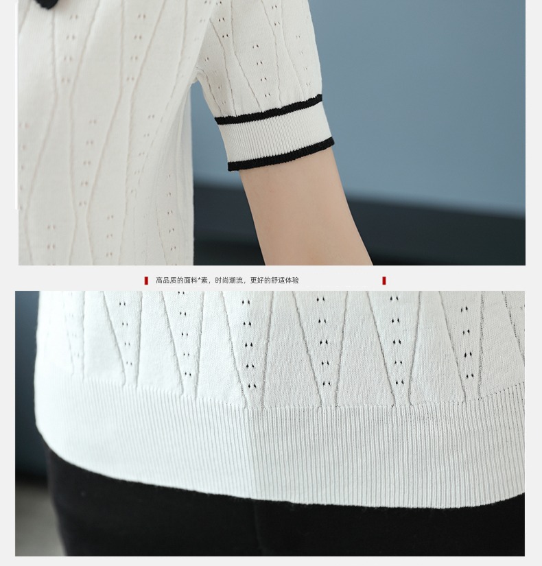 T-shirt middle age Short sleeve Lapel easy jacket summer wear