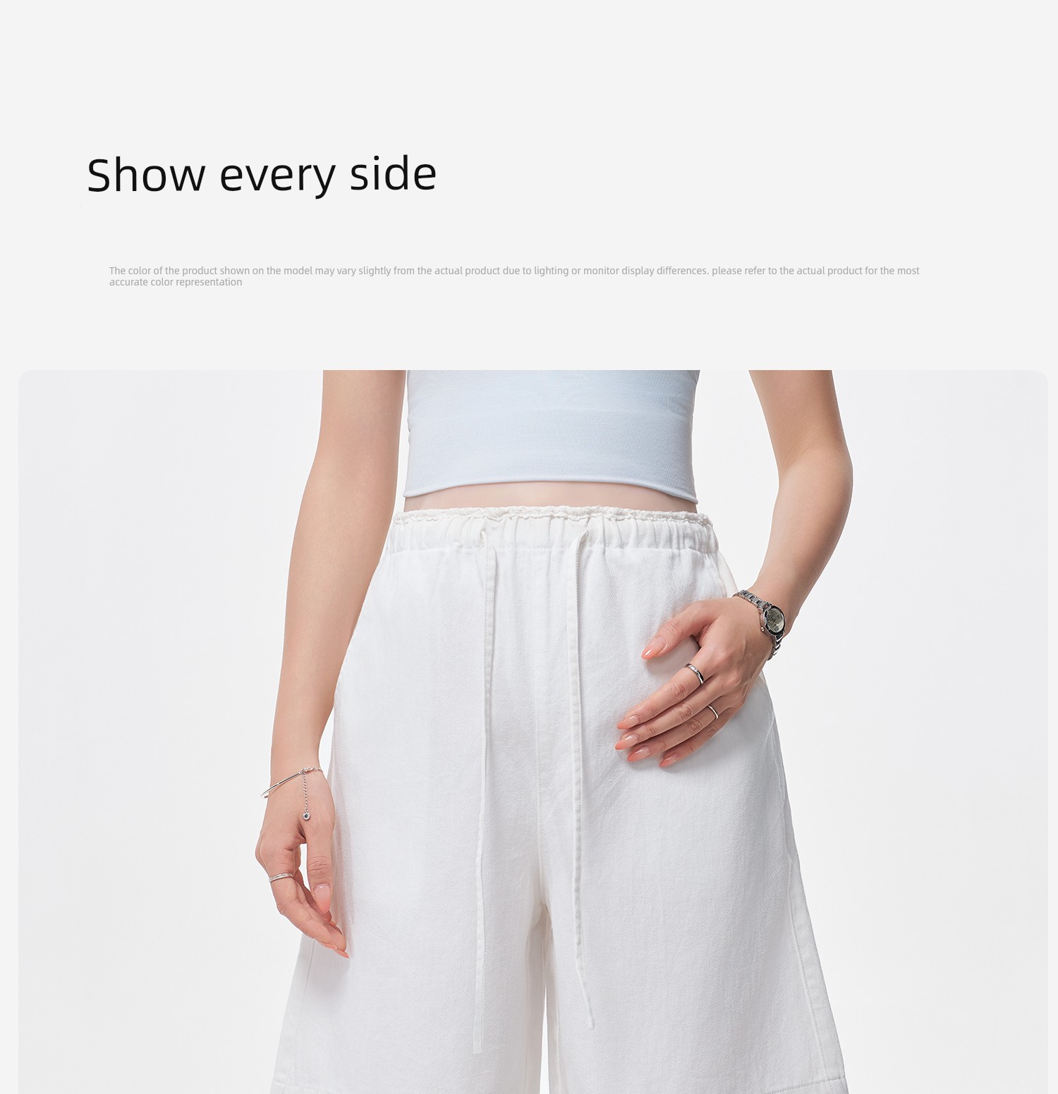 Masanon Maternity Jeans Summer Thin Style Outerwear for Petite Women with Lace Trim Five-Point Shorts Summer Wear 2026 New Model — 23