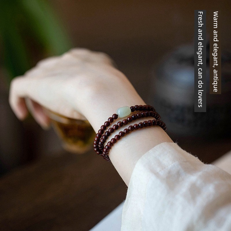 Outlets Store Clearance Withdraw from Cupboard Leak-Picking Double Ring Pterocarpus Santalinus Bracelet Outlets Women's Accessories