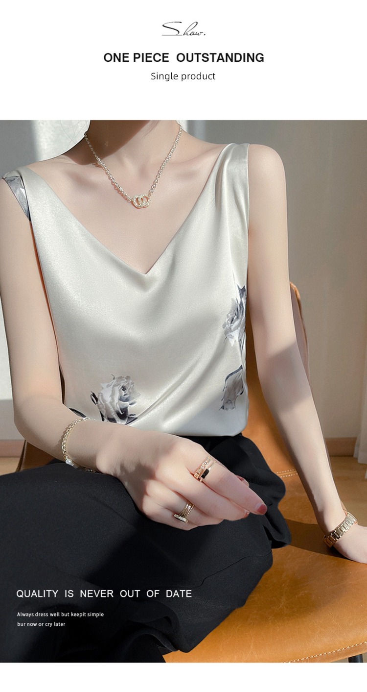 22 years printing suit Lay a foundation Satin V-collar real silk