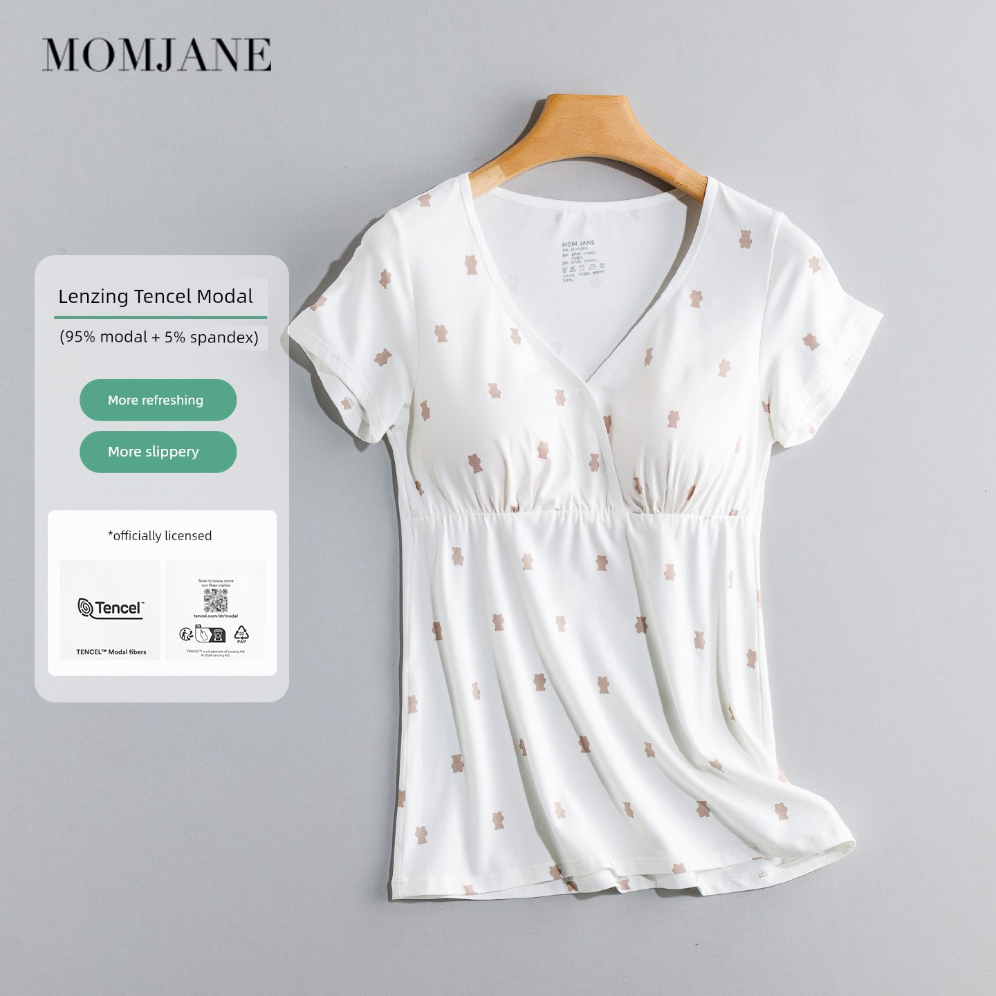 Modal Thin Suit Short Sleeve T-shirt with Chest Pad — 5