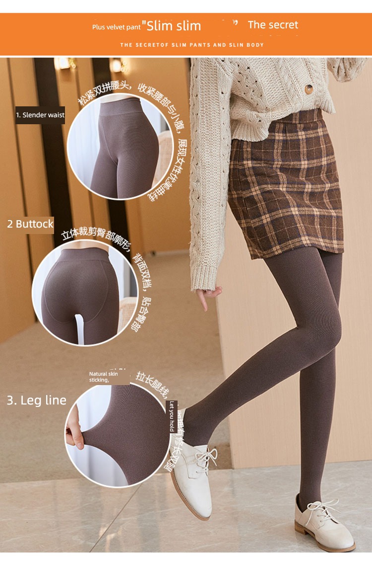 Fat mm Spring and Autumn winter Plush grey keep warm cotton-padded trousers