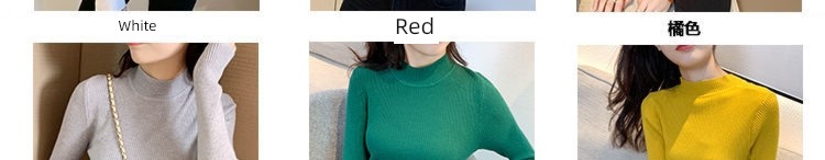 Half high collar Big size Self-cultivation sweater Korean version Versatile Condom
