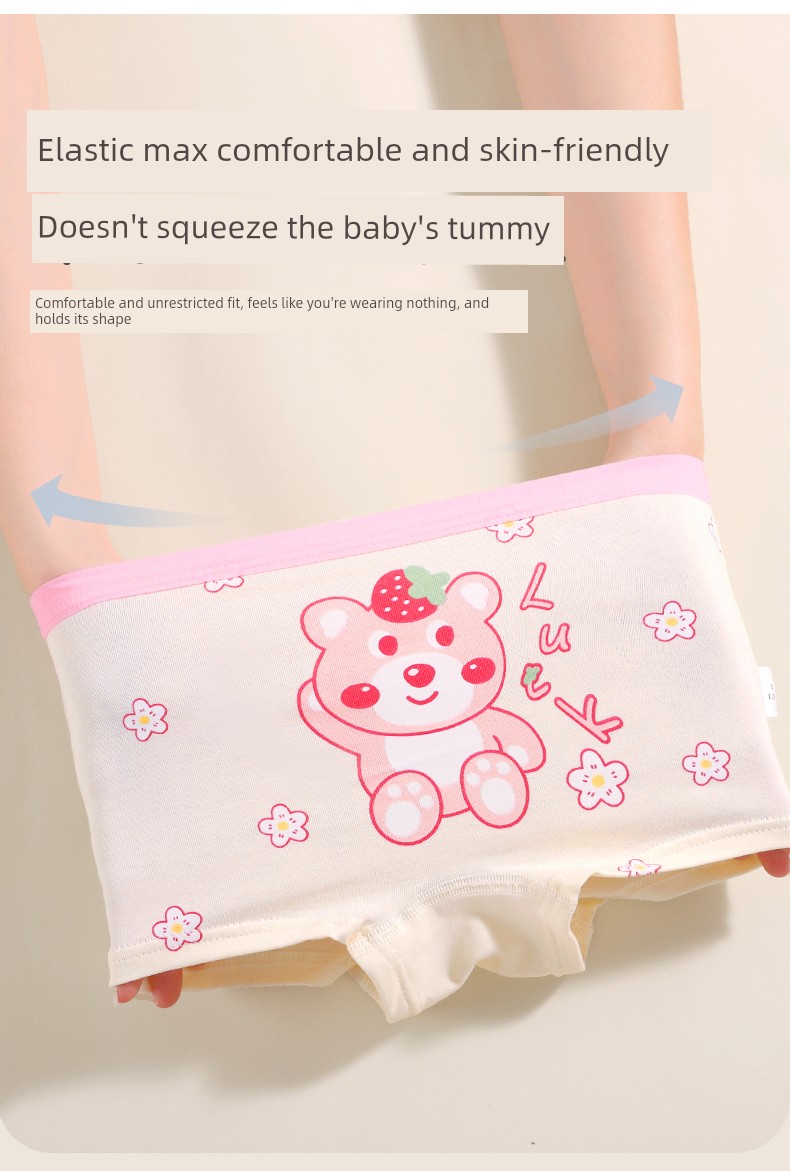 Children's Underwear for Girls, Pure Cotton Crotch Shorts, Little Girls' Class a Non-Binding Four-Corner Baby Briefs, Boxer Briefs — 6
