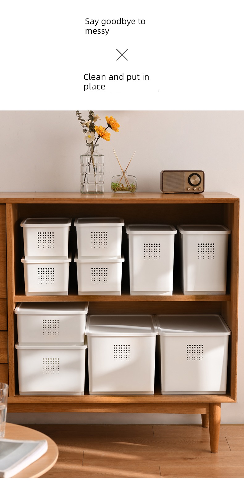 kitchen cupboard Plastic rectangle desktop storage box