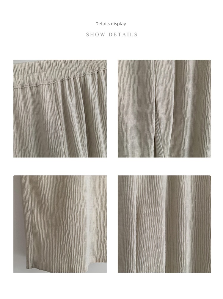 Lonslan High waist vertical Mopping easy Wide leg pants