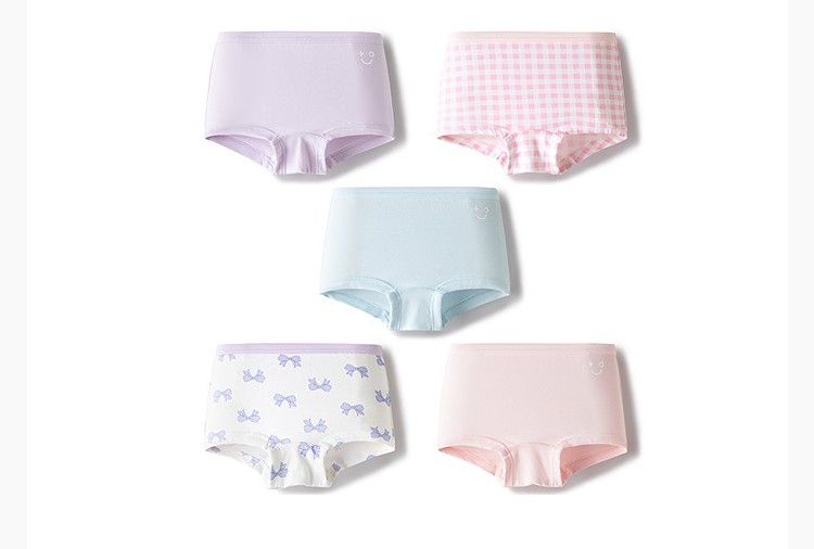 Balabala Children's Underwear, All-Cotton, Class A, Girls' Boxer Shorts, Toddler and Big Kids' Four-Corner Briefs, Baby-Friendly, Non-Binding — 54