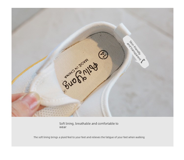 Kindergarten Indoor White Shoes for Boys, Lightweight Non-Slip Indoor Shoes for Boys Entering School, Children's White Canvas Shoes — 9