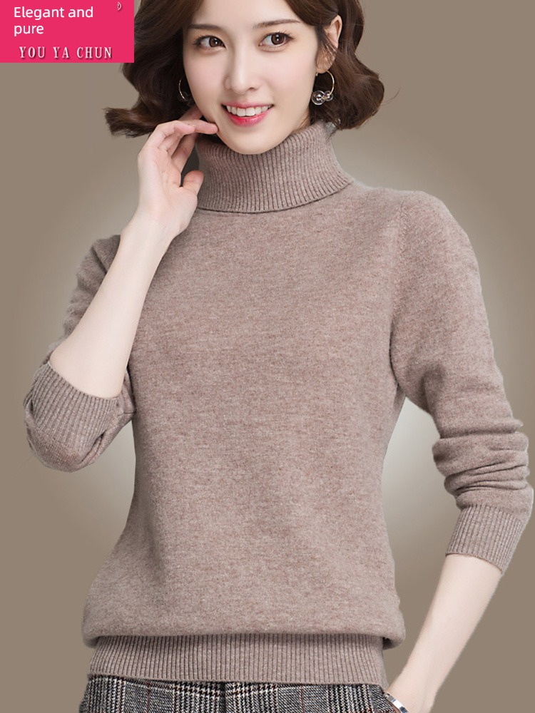 easy Inner lap Undershirt ma'am winter High collar sweater