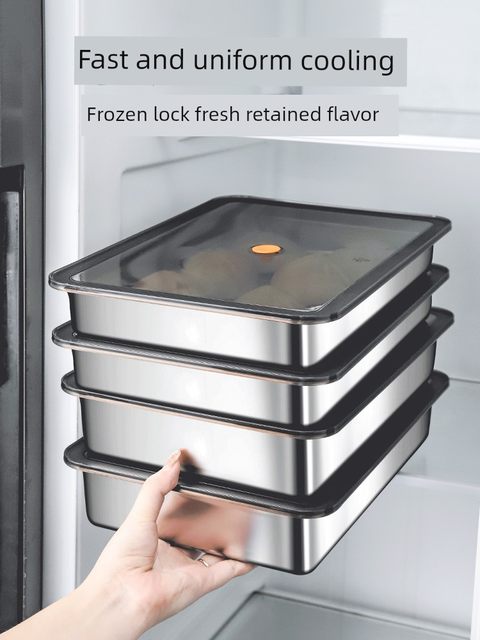 316 stainless steel dumpling box food grade freezing special food grade dumpling quick freezing box storage box for refrigerator