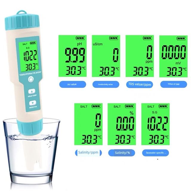 Yixin 7-in-1 pH pH test pen fish tank seawater aquaculture salinity meter EC conductivity ORP detector