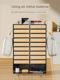 File storage rack desktop floor-standing multi-layer file folder storage box file frame table side vertical movable file rack office storage rack data sorting tool layered metal file rack