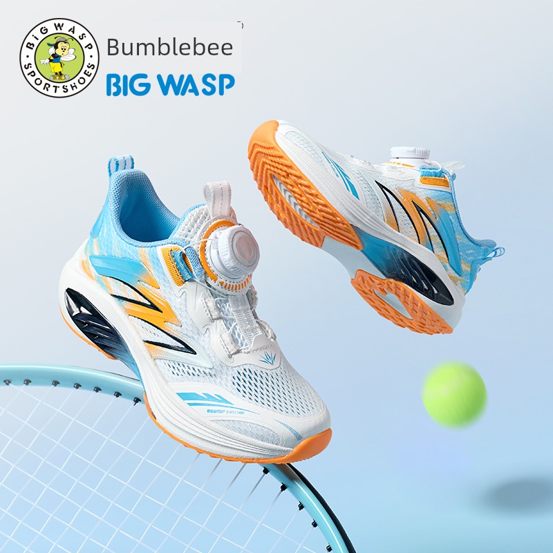 Bumblebee Children's Shoes for Boys, Casual Running Shoes, Breathable Mesh Sneakers, Rotary Buckle Boys' Shoes, Lightweight and Non-Slip — 6