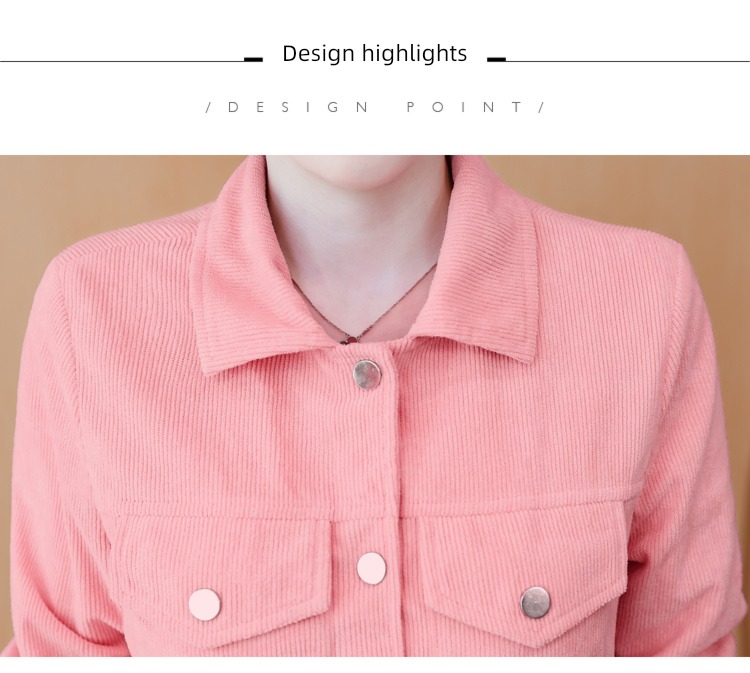 spring and autumn winter Foreign style corduroy ma'am short coat
