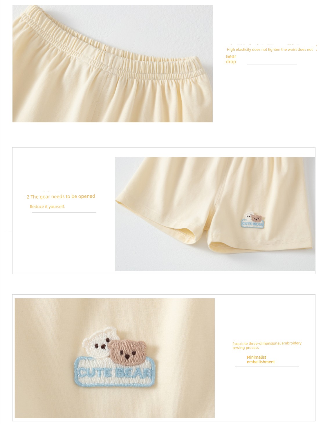 Summer Kids Shorts Men's and Women's Baby Thin Pure Cotton Casual Fifth Pants Middle Pants Baby Home Open-Seat Pants 0-3 — 4