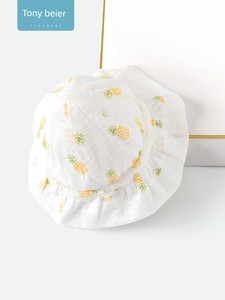 Tony Bear Baby Hat Summer Thin Style Pure Cotton Sun Protection Adjustable 0-3-6 Months Spring and Autumn Baby Sun Hat