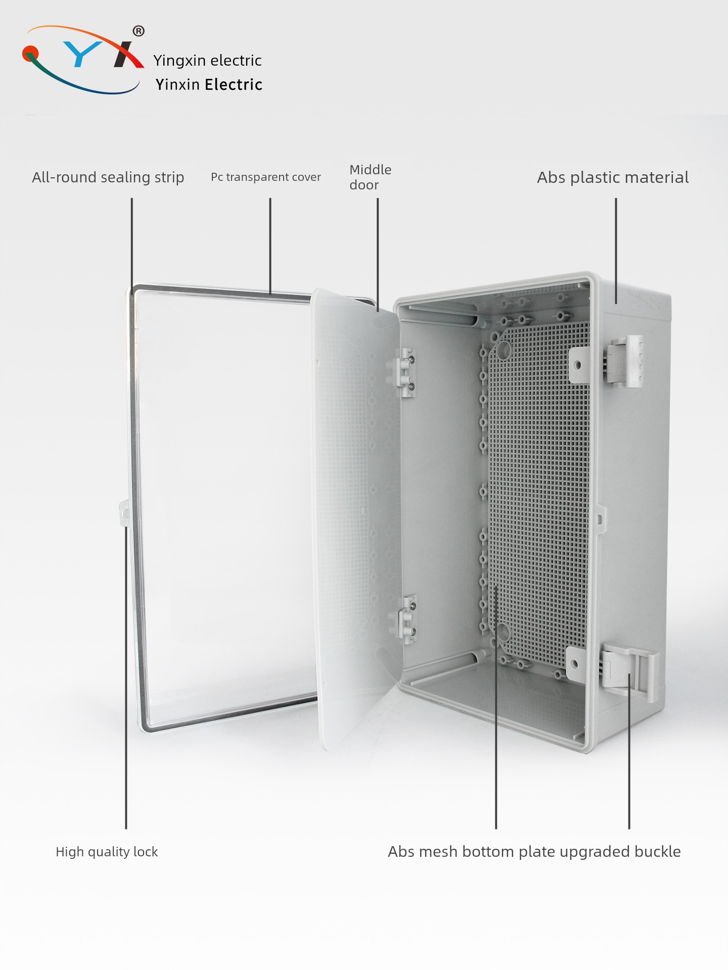 Outdoor Plastic Waterproof Distribution Box, Surface-Mounted Snap-On Abs Base Box, Outdoor Snap-On Rainproof Weak Current Box