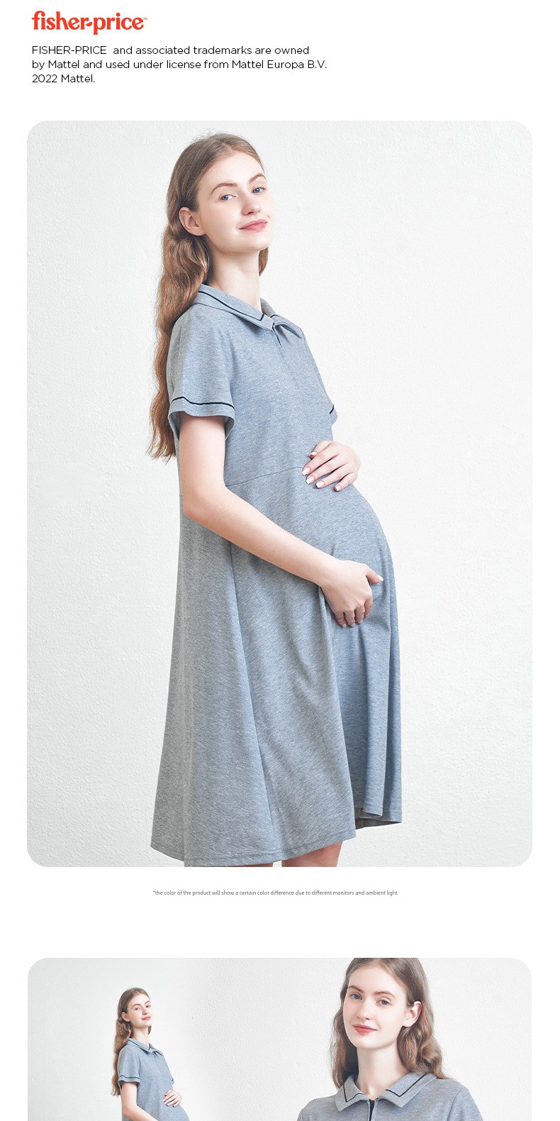 American Fisher Pregnant Women Dress Summer Plus Size Loose Polo Collar Tops Small Short Sleeve New Arrival Maternity — 33
