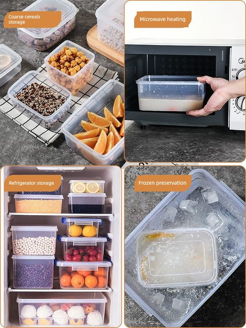 唐雅保鲜盒食品级塑料盒子透明长方形密封盒冰箱专用食品盒收纳盒
