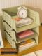 Office desktop storage file shelf can be stacked with folder storage box information sorting multi-layer storage rack A4 desktop file disk three-layer classification shelf file storage rack archive storage rack