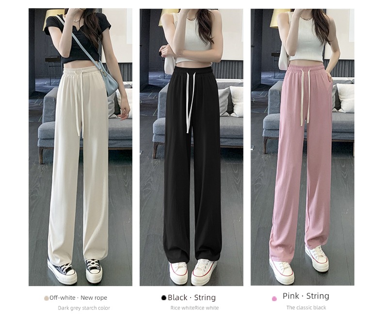female Autumn and winter High waist Plush little chap Sports pants Drawstring