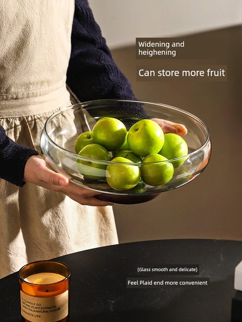 Sheli light luxury high-end glass fruit tray living room coffee table household exquisite fruit basket snack storage Chinese dried fruit tray
