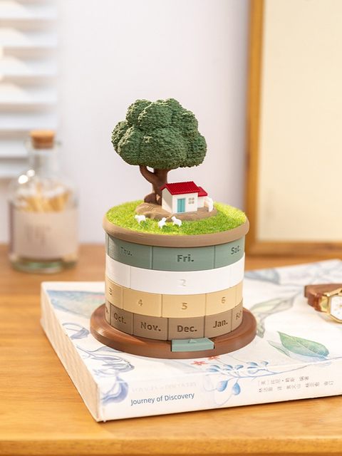 A Ying Micro Landscape Creative Unzipping Calendar Perpetual Calendar Ornament Storage Healing Workstation Decoration Teacher Gift Female