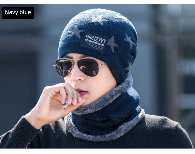 man winter Cold proof Plush Neckline Cycling Hat