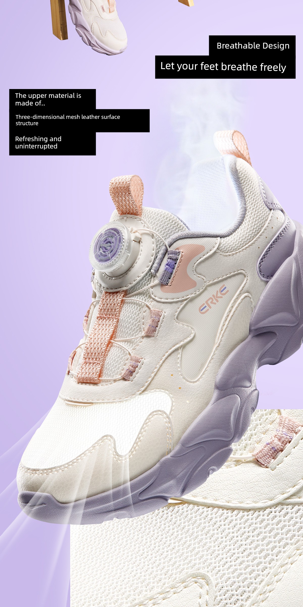 Boundary 4 | Hongxing Erke Children's Shoes, Girls' Sports Shoes, Autumn Girls' Shoes, Mesh Breathable Children's Casual Shoes — 4