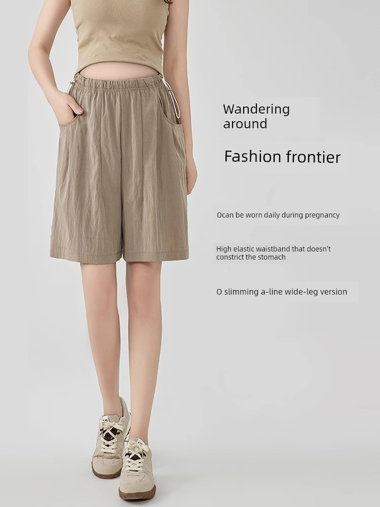 Jq Jingqi Maternity Pants Spring/Summer 2026 New Thin Style Yamamoto Pants Non-Tightening Shorts for Pregnant Women — 2