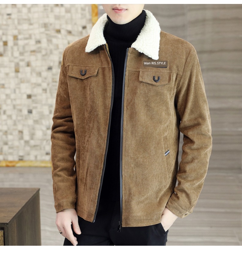 Lamb hair Spring and Autumn Lapel Coat Put on your clothes loose coat