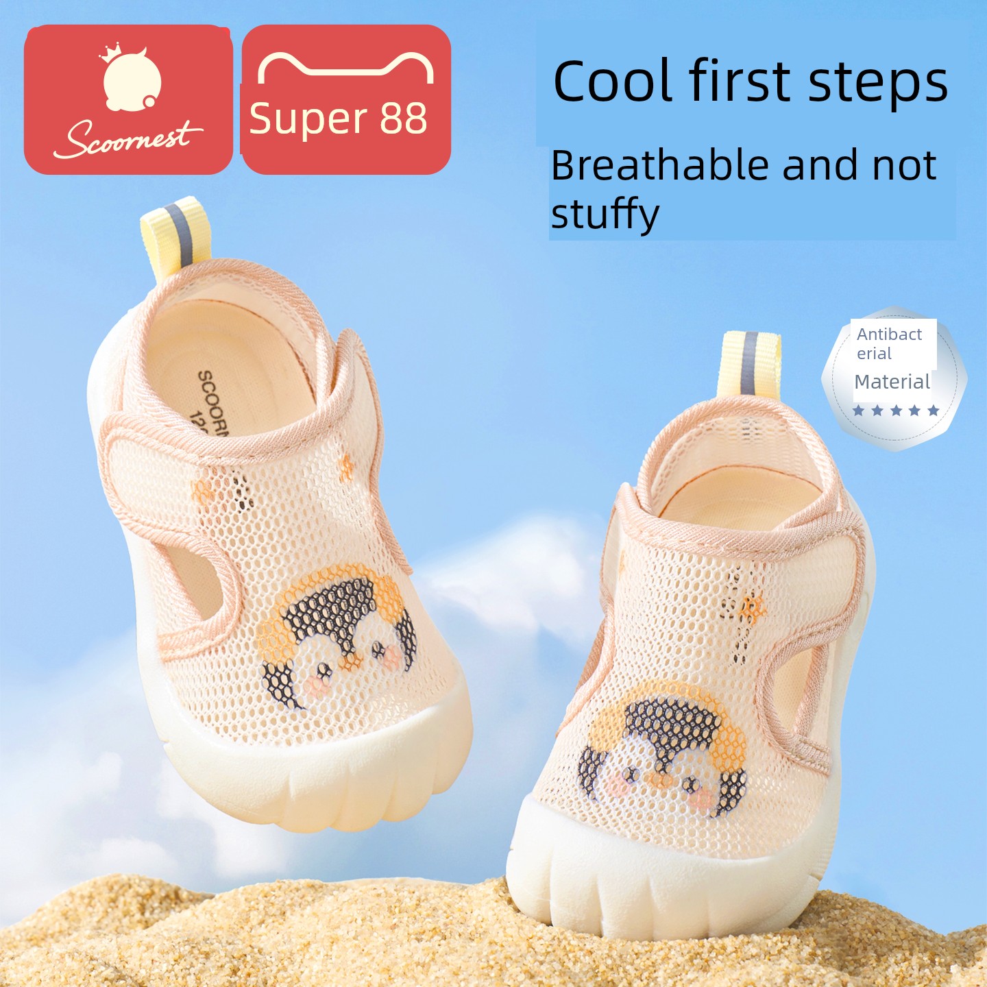 Kechao Baby Summer Sandals, Boys' Toddler Shoes, Indoor Non-Slip Baby Shoes, Soft-Soled Baby Mesh Shoes for Girls