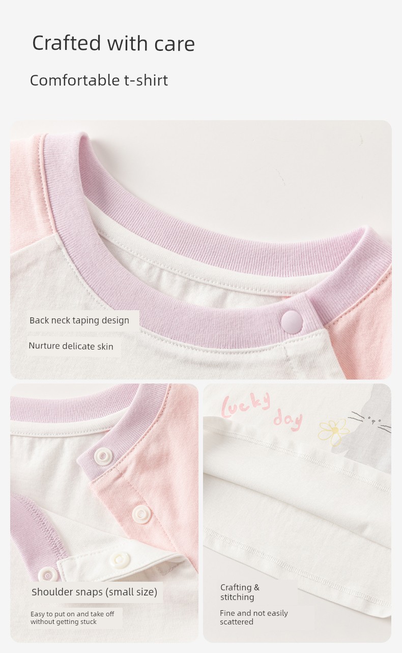 Bottoming Shirt Female Baby Western Style Kids Short Sleeve T-shirt — 14