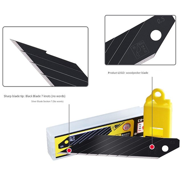 Woodpecker 30-degree sharp angle utility blade 18mm large sharp angle wallpaper blade glass glue removal car film