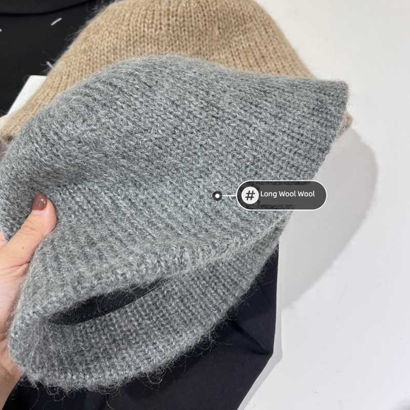 Mohair female Autumn and winter Retro temperament Basin cap Pipi
