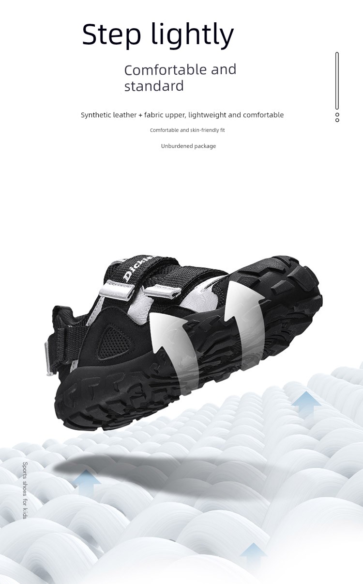 Dickies Kidsren's Sports Shoes New Style Medium and Large Kidsren's Velcro Anti-Slip Outdoor Hiking Shoes Soft-Soled Running Shoes — 14