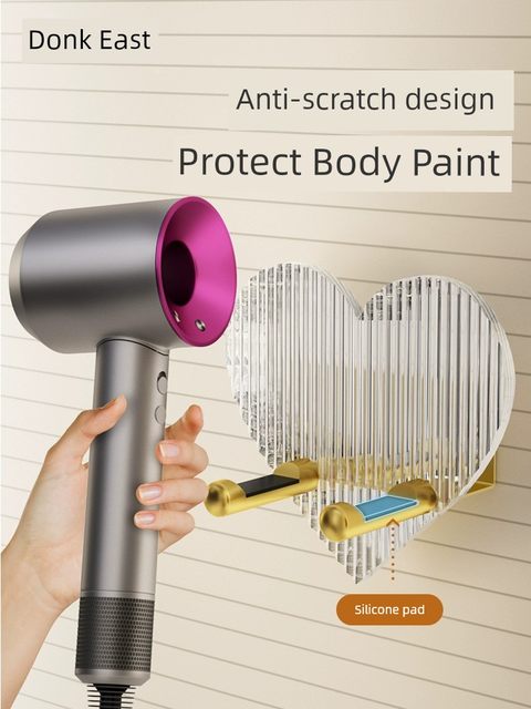 Hairdryer bracket wall-mounted hair dryer storage rack without punching toilet hair dryer hanger bathroom air duct storage