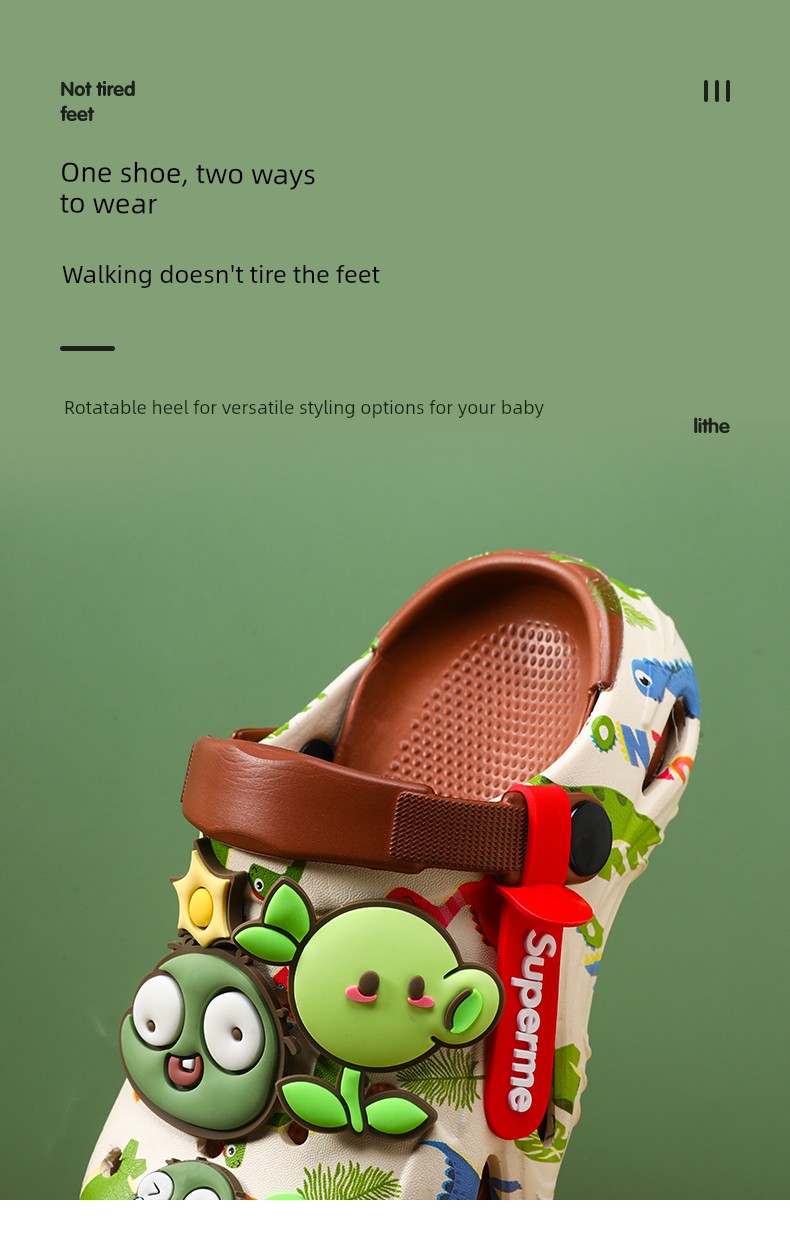 Plants Vs. Zombies Kidsren's Clogs, Boys' Slippers, Summer New Anti-Slip Baby Sandals, Boys' Beach Shoes — 4