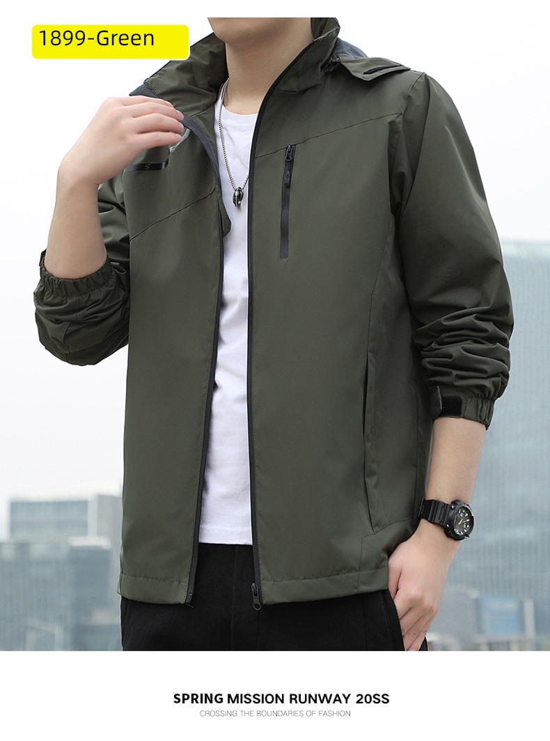 Romon autumn Hooded motion leisure time man loose coat
