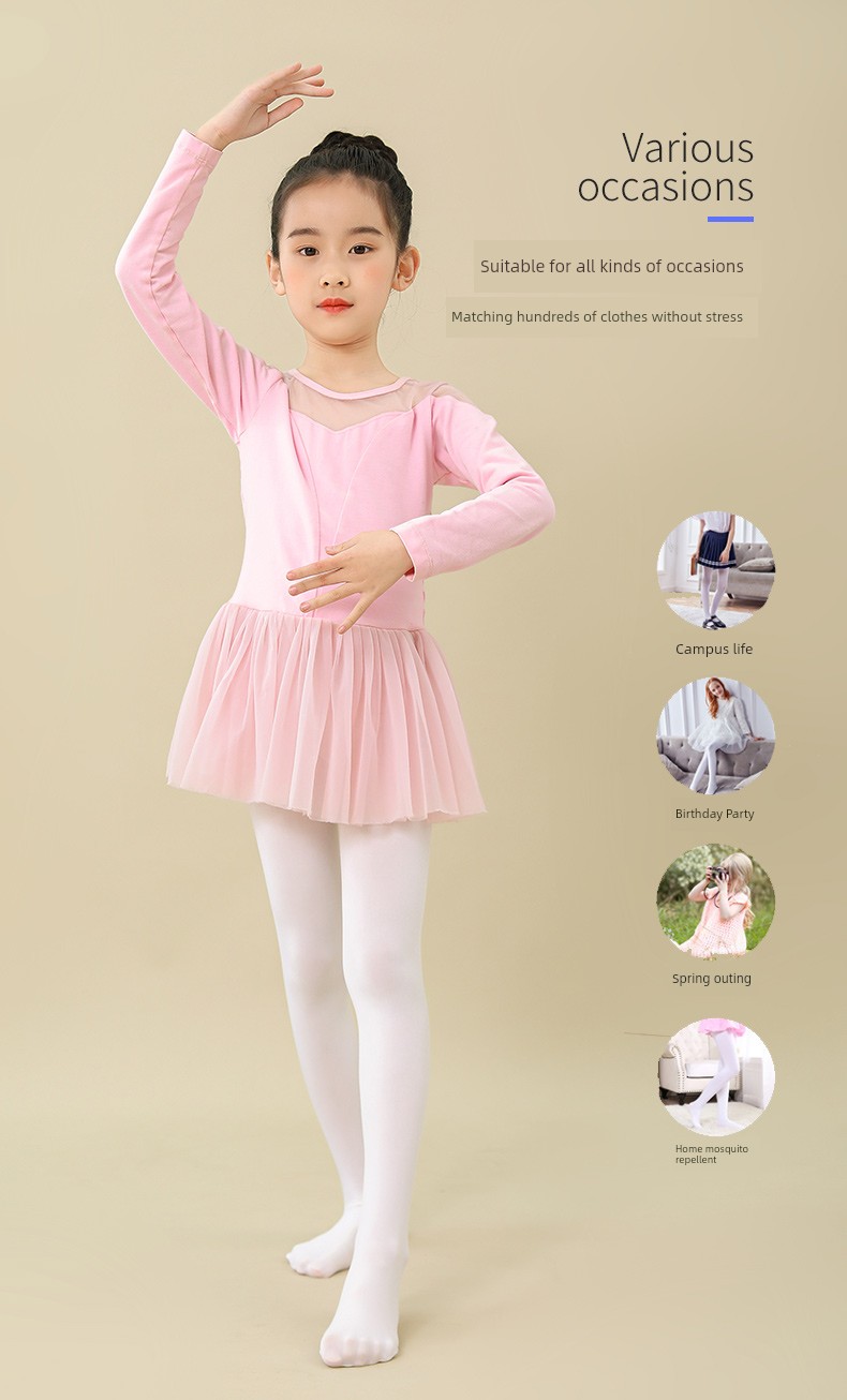 Fleece-lined Thickened Leggings White Spring & Fall Dance Pantyhose — 4