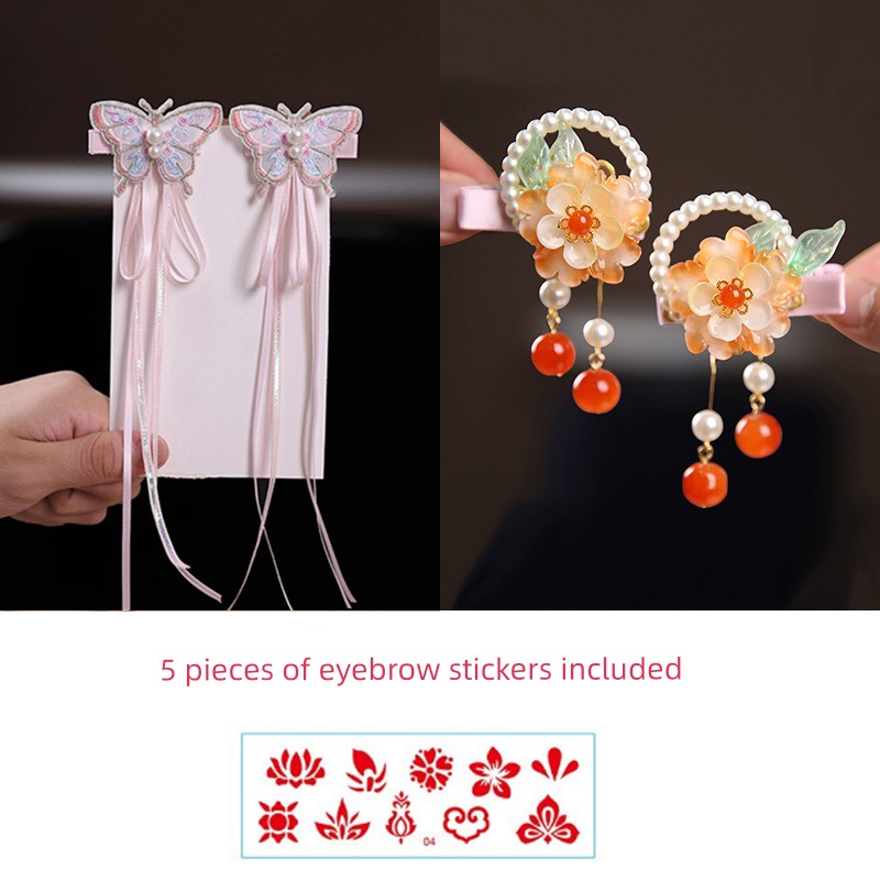 Mid-Autumn Festival Hanfu Hair Accessories for Babies, Chinese Style Super Fairy Butterfly Hair Clips for Little Girls, Ancient Style Super Fairy Hair — 5