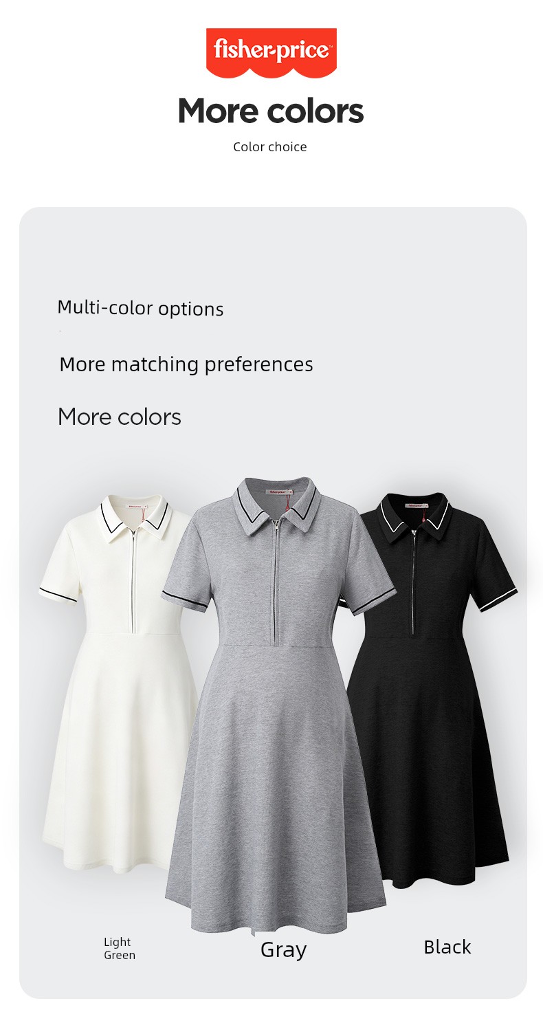 American Fisher Pregnant Women Dress Summer Plus Size Loose Polo Collar Tops Small Short Sleeve New Arrival Maternity — 12