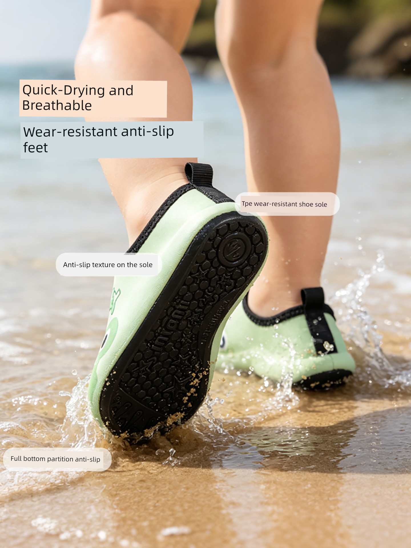 Children's Beach Shoes Non Slip Girls and Boys Quick-Drying Water Park Upstream Shoes Baby Indoor Outdoor Wading Room Socks — 3