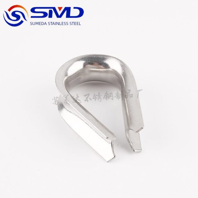 Sumeda 304 stainless steel ring chicken heart ring sheath wire rope triangle ring protective cover triangle ring boast