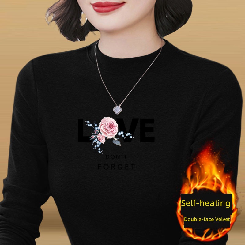two-sided Derong thickening middle age Mother dress Long sleeve T-shirt