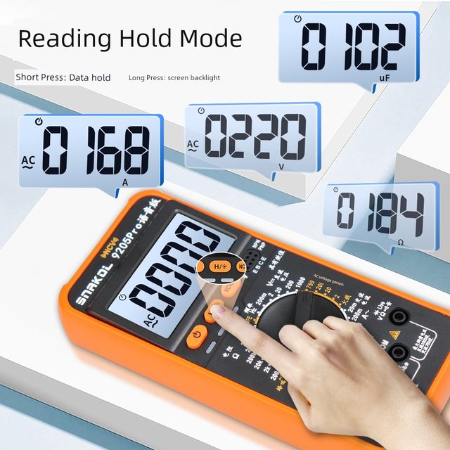 SNICO 9205Pro voice broadcast digital multimeter high-precision intelligent anti-burn transistor data maintenance