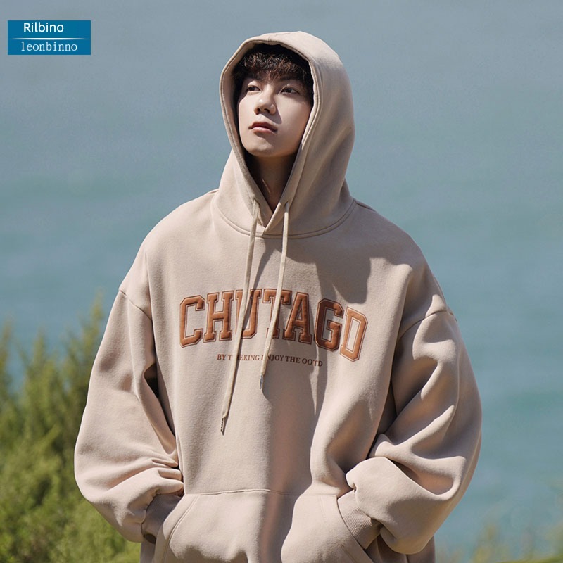 foaming printing Autumn and winter leisure time teenagers Hooded Sweater